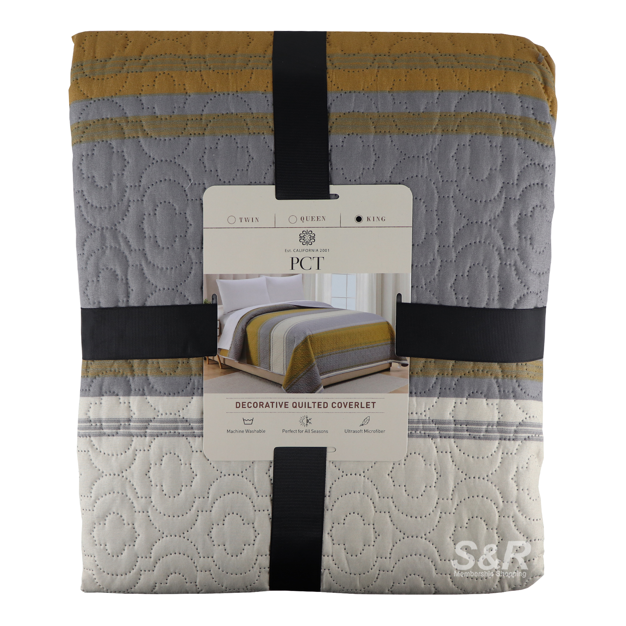 PCT Decorative Quilted Coverlet King 1pc PCT Decorative Quilted Coverlet King 1pc